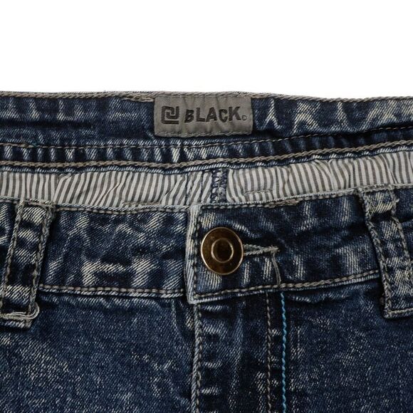 CJ Black Mens Relaxed Straight Flex Jeans 36x32 Actual 35x28 Distressed Blue - Picture 10 of 11